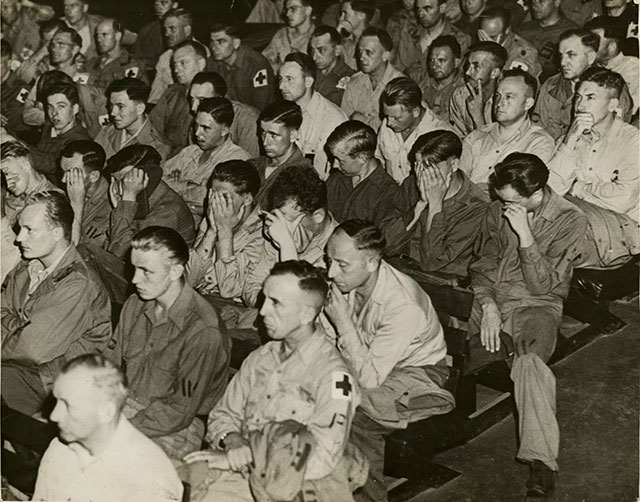 Germans reacting to footage of concentration camps