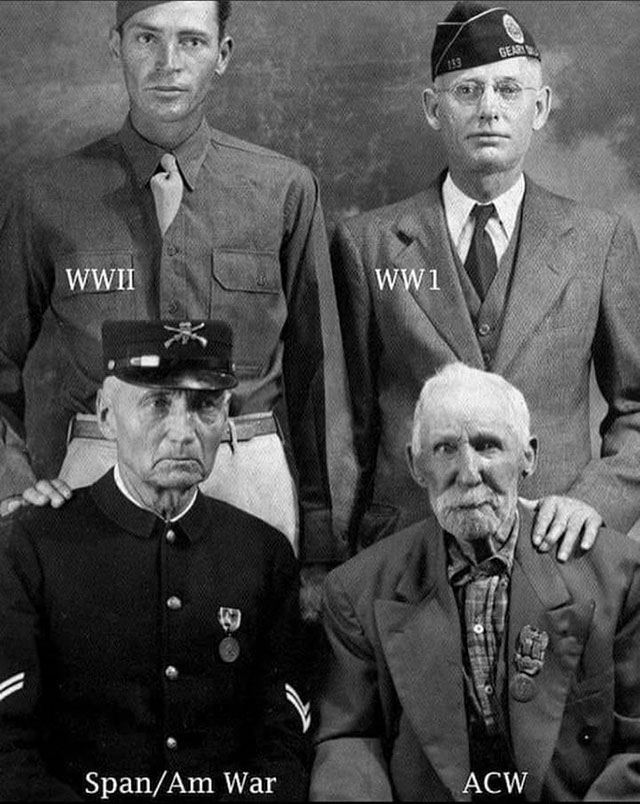 4 people from the same town who fought in different wars.