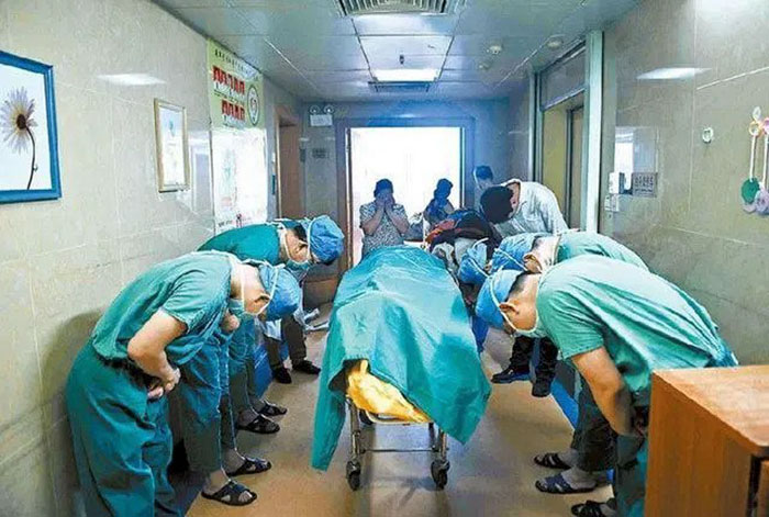 doctors bow to organ donor