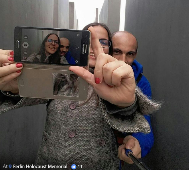 influencers at the holocaust memorial